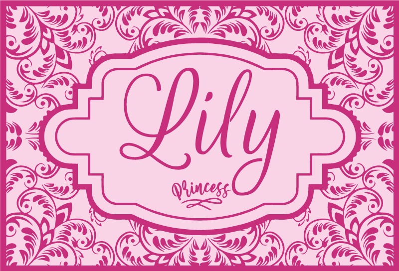 Tapis vinyle personnalisé motif floral de princesse - TenStickers