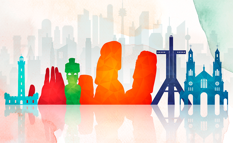 tapis vinyle salon Monument au chili - TenStickers