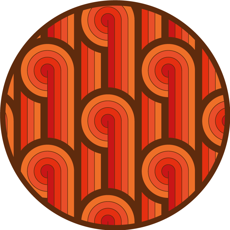 Tapis vinyle rond motif circulaire vintage - TenStickers