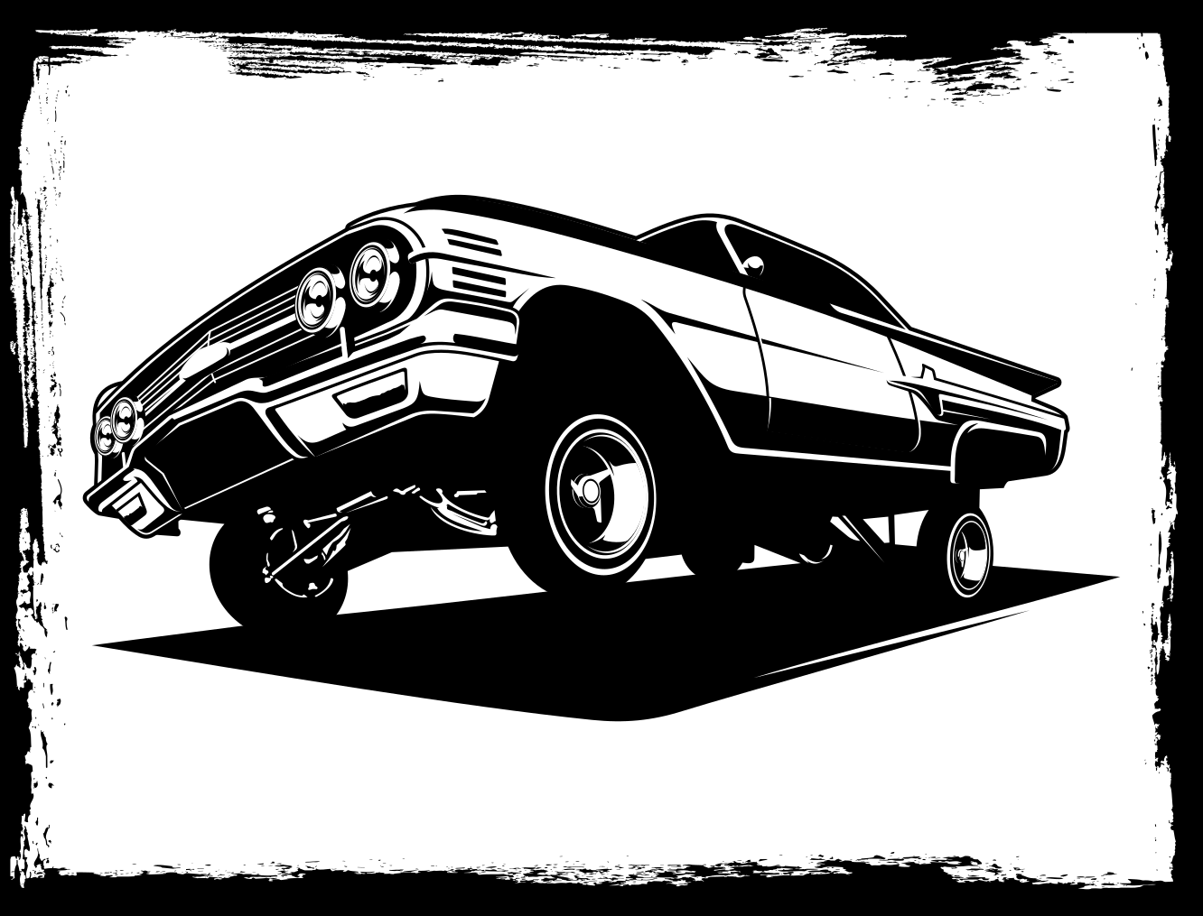 tapis vinyle salon Belle voiture de muscle - TenStickers