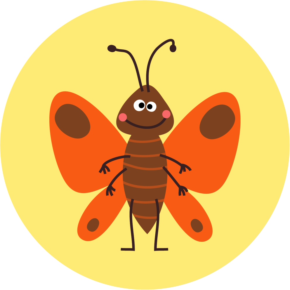 Tapis vinyle pour enfants personnage de papillon joyeux - TenStickers