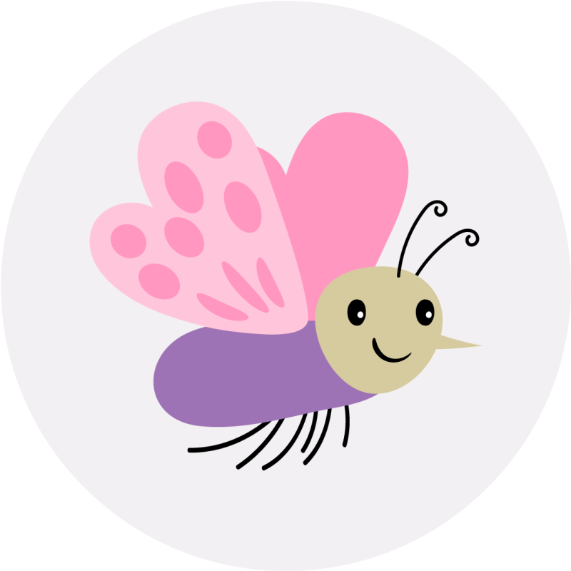 Tapis vinyle pour enfants personnage de papillon mignon - TenStickers