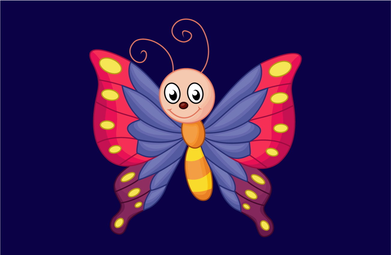 Tapis vinyle pour enfants joyeux papillon qui vole - TenStickers