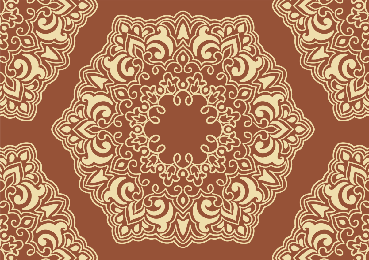 Tapis vinyle mandala arrangement botanique complexe - TenStickers