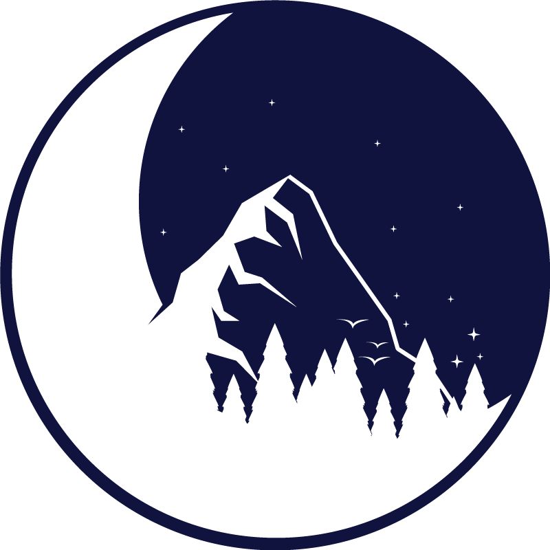 Tapis vinyle nature vue sur la montagne et la lune - TenStickers