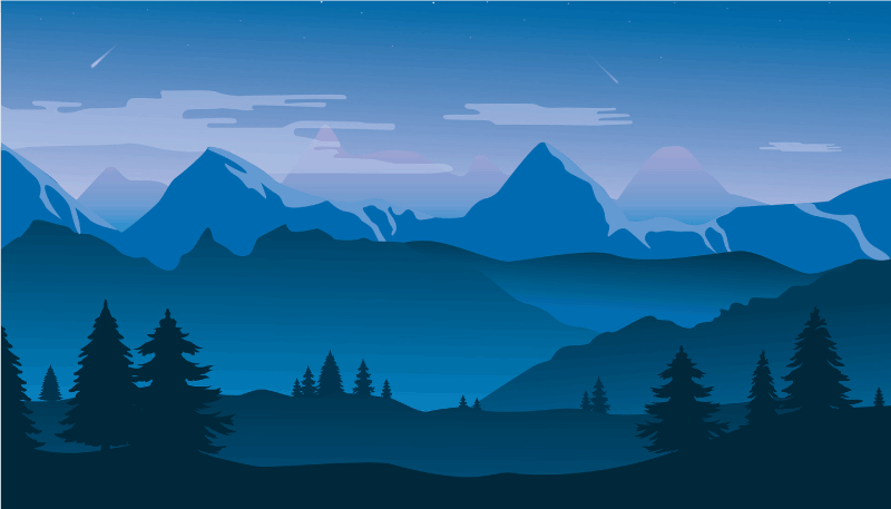 Tapis vinyle nature scène de vue sur la montagne - TenStickers