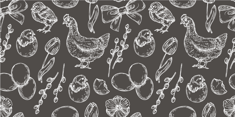 Tapis vinyle cuisine charmants motifs de ferme - TenStickers