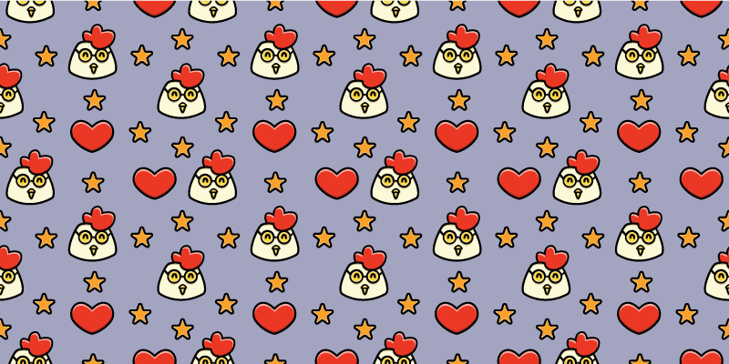 Tapis vinyle animal charmants coeurs de poulet - TenStickers