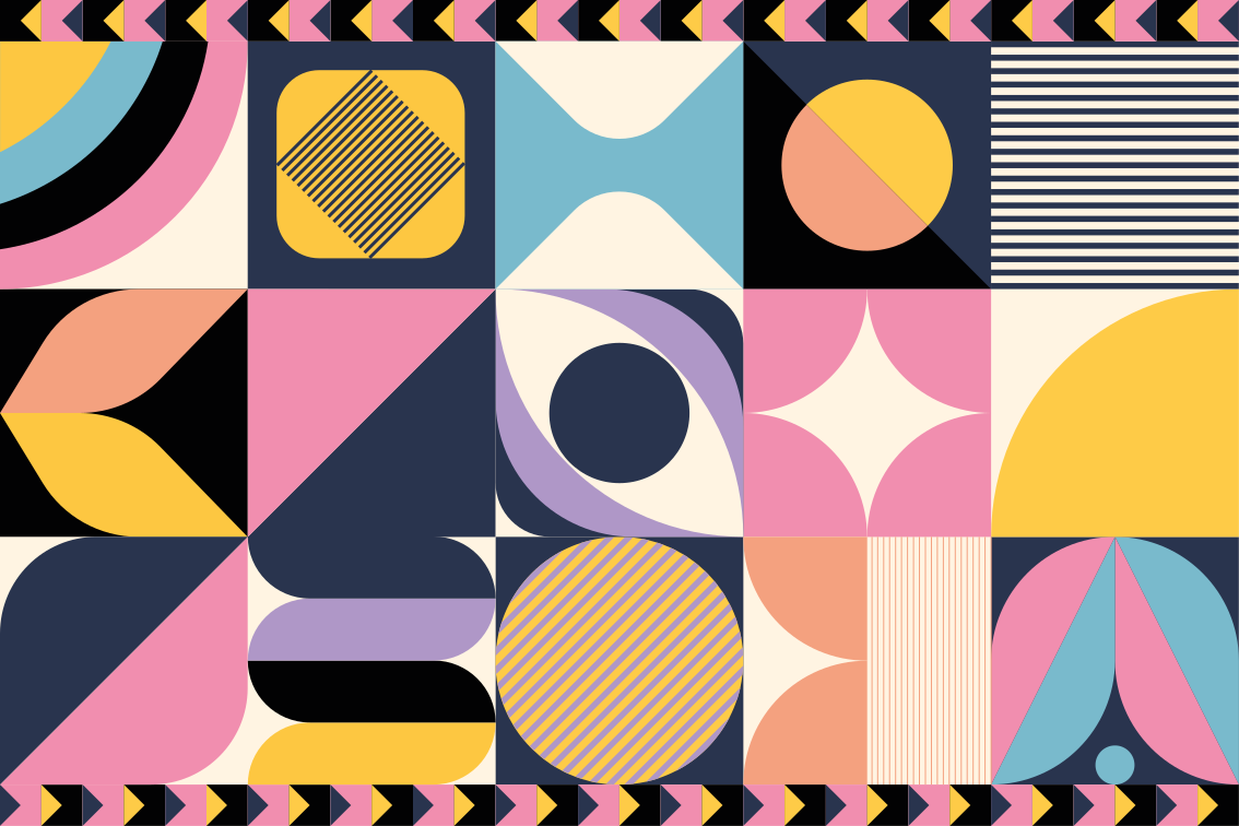 Tapis vinyle géométrique segments de couleur - TenStickers