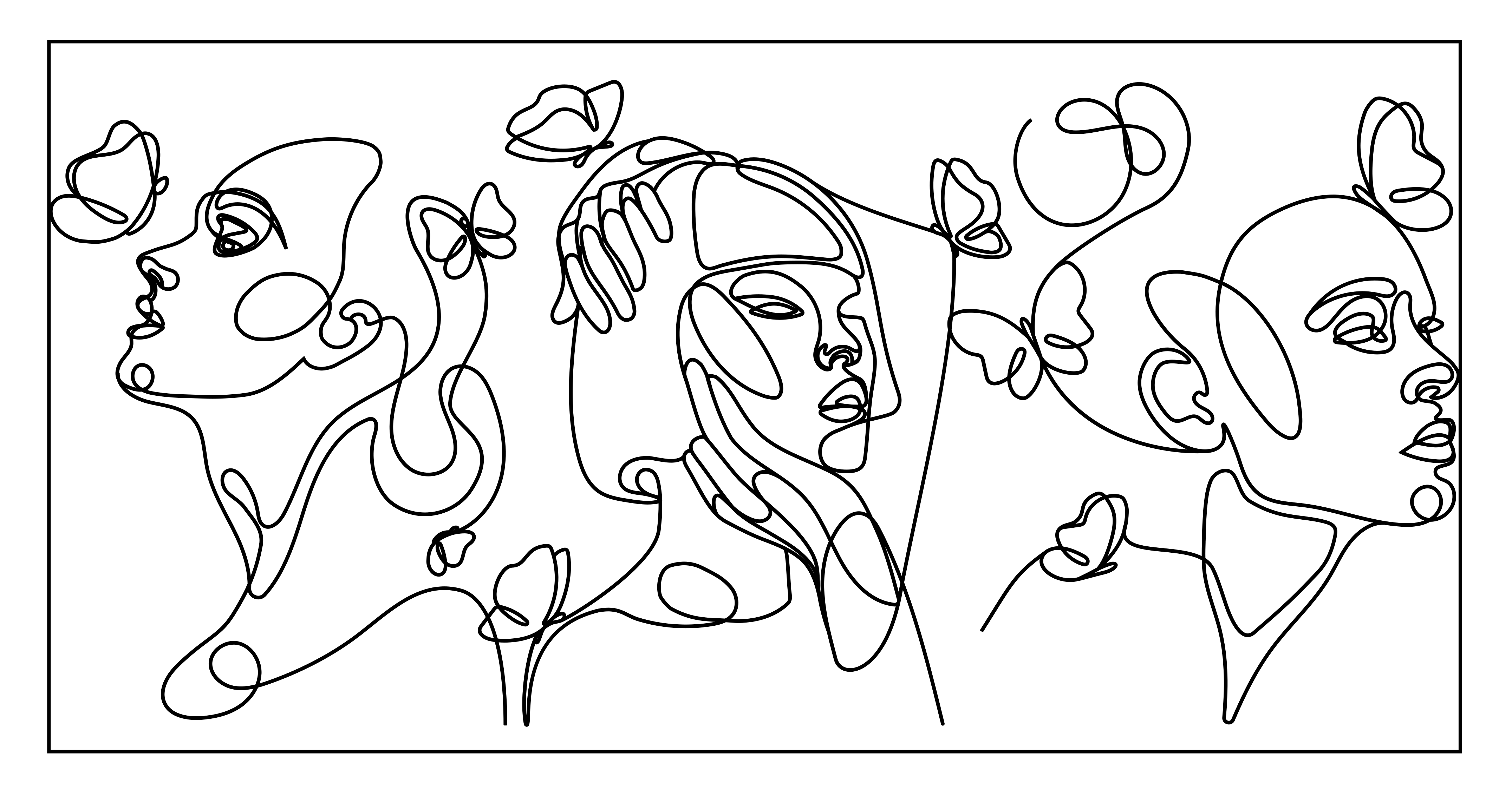 Tapis vinyle citation Silhouette de trois femmes - TenStickers