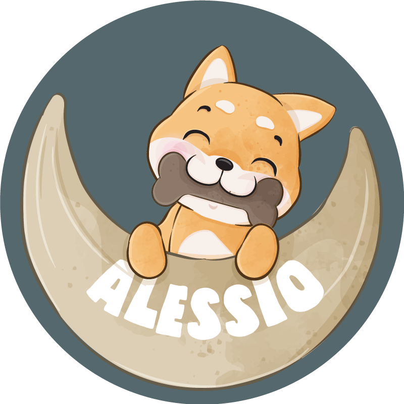 Tapis vinyle autres tapis chiot avec os et nom - TenStickers