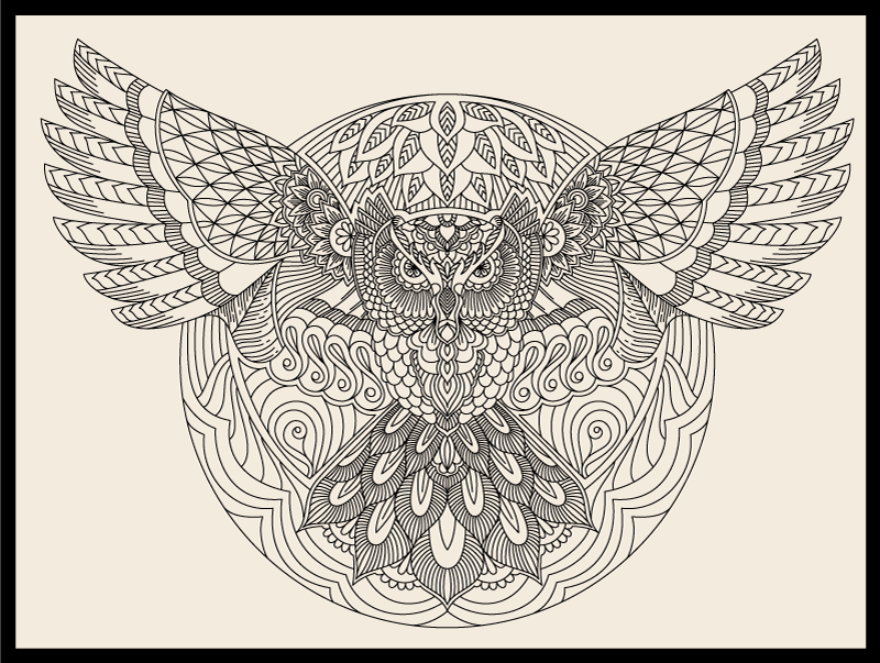 Tapis vinyle chambre Chouette noire aux ailes ouvertes - TenStickers