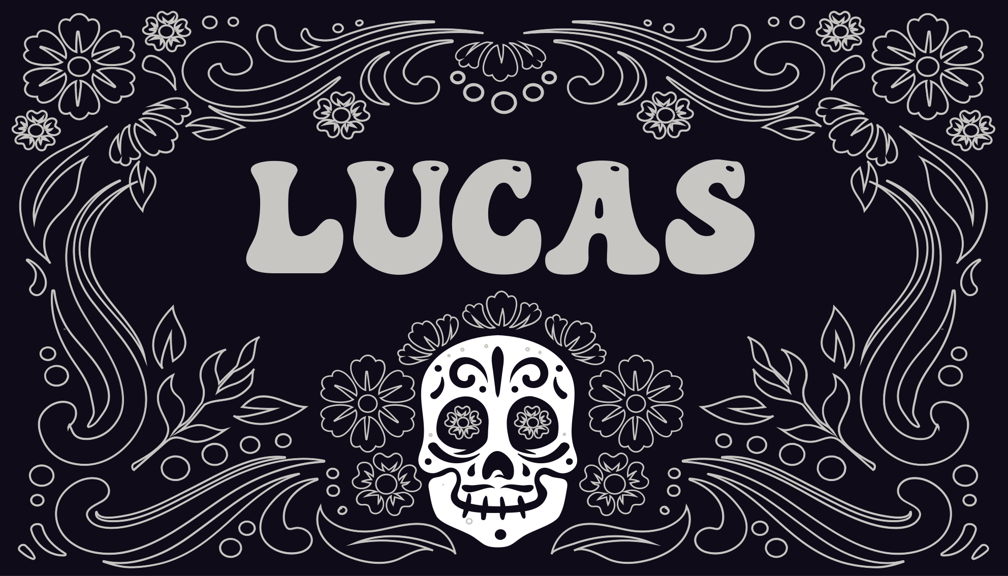 Tapis vinyle pour halloween motif de crâne avec nom - TenStickers