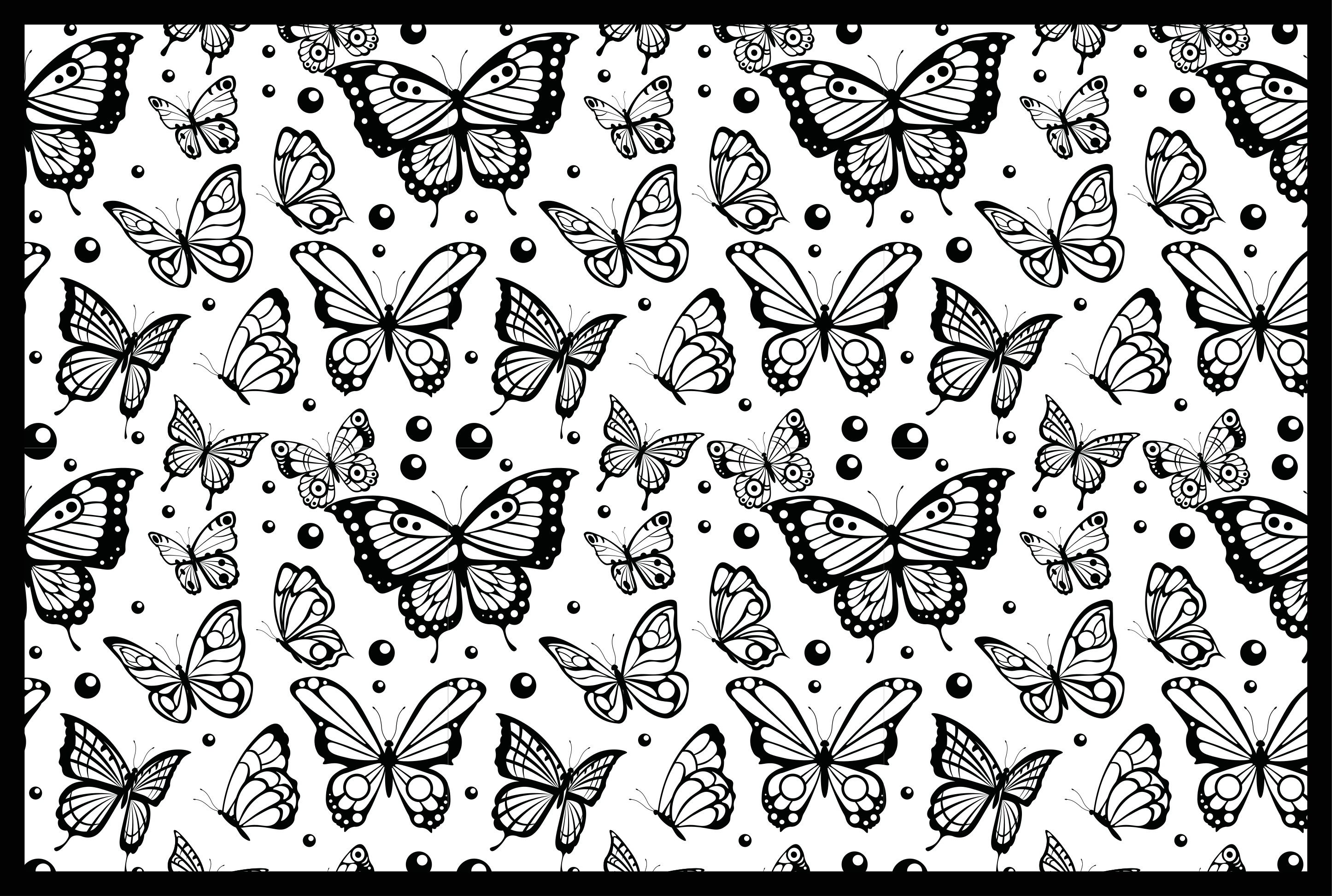 Tapis vinyle plantes motif papillon noir - TenStickers