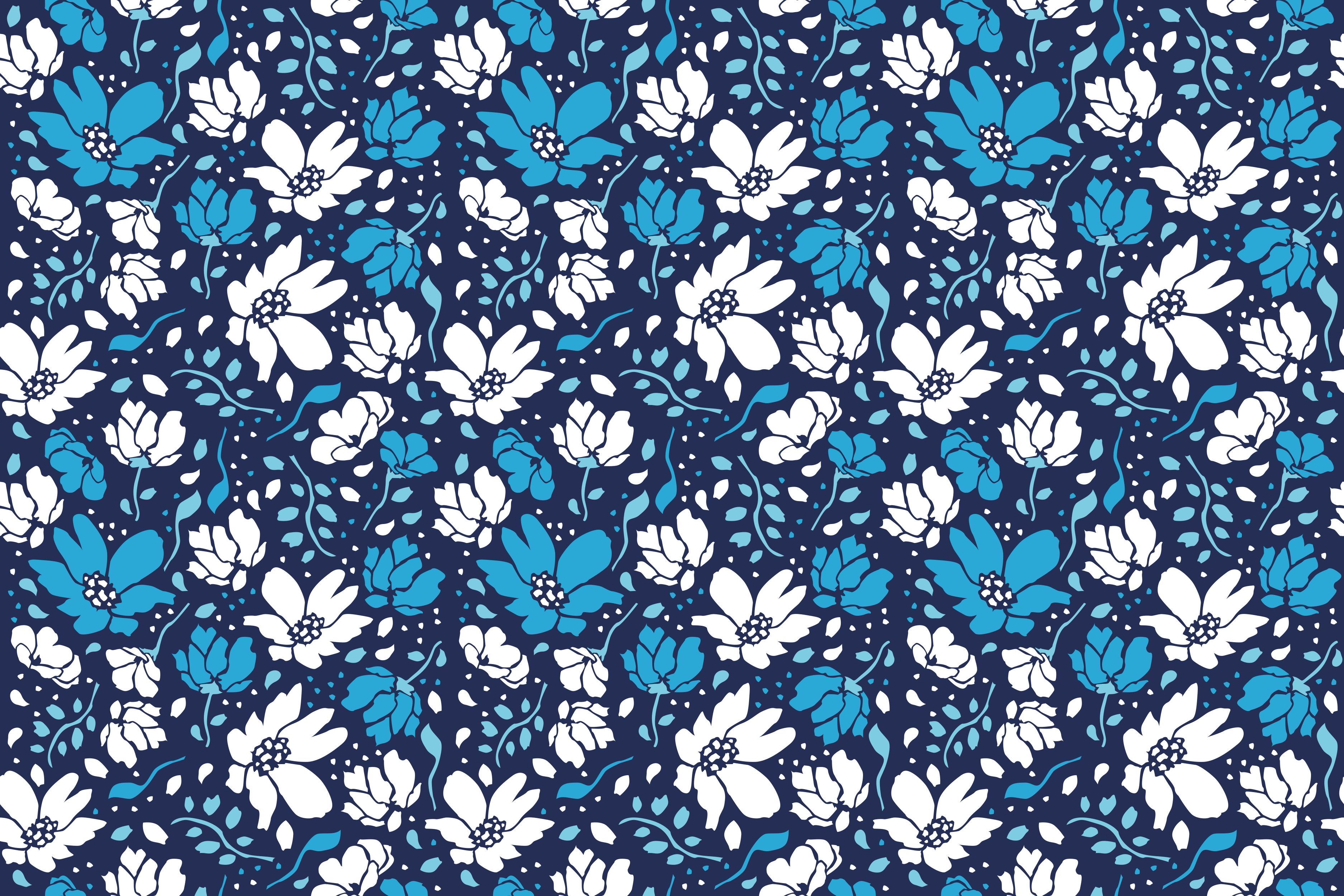 Tapis vinyle plantes motif floral marine - TenStickers