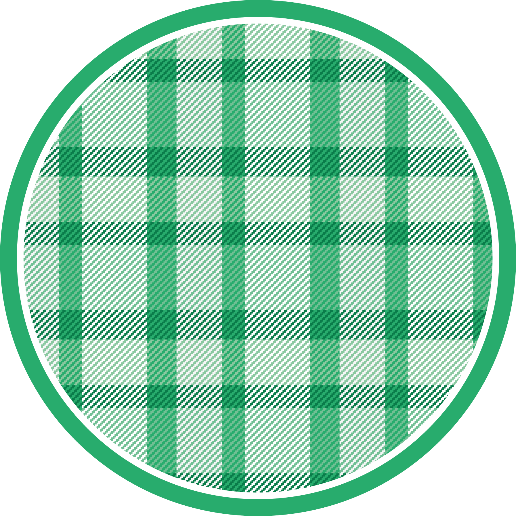 Tapis vinyle rond motif à carreaux verts - TenStickers