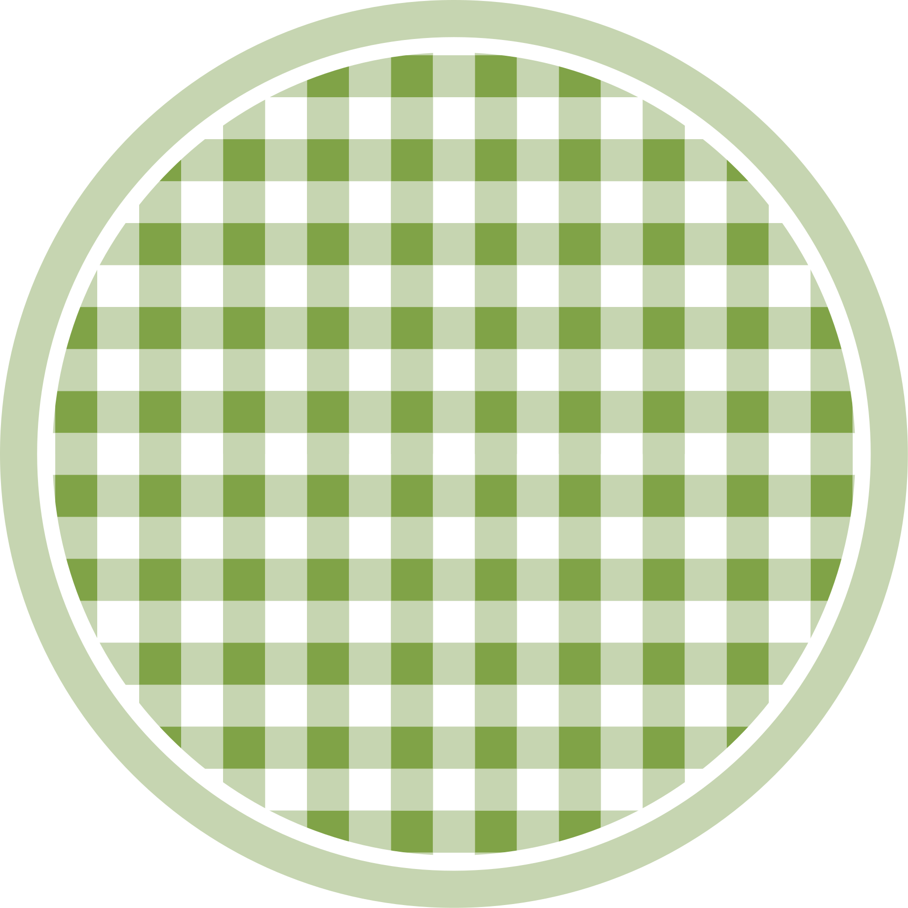 Tapis vinyle rond motif carreaux verts - TenStickers