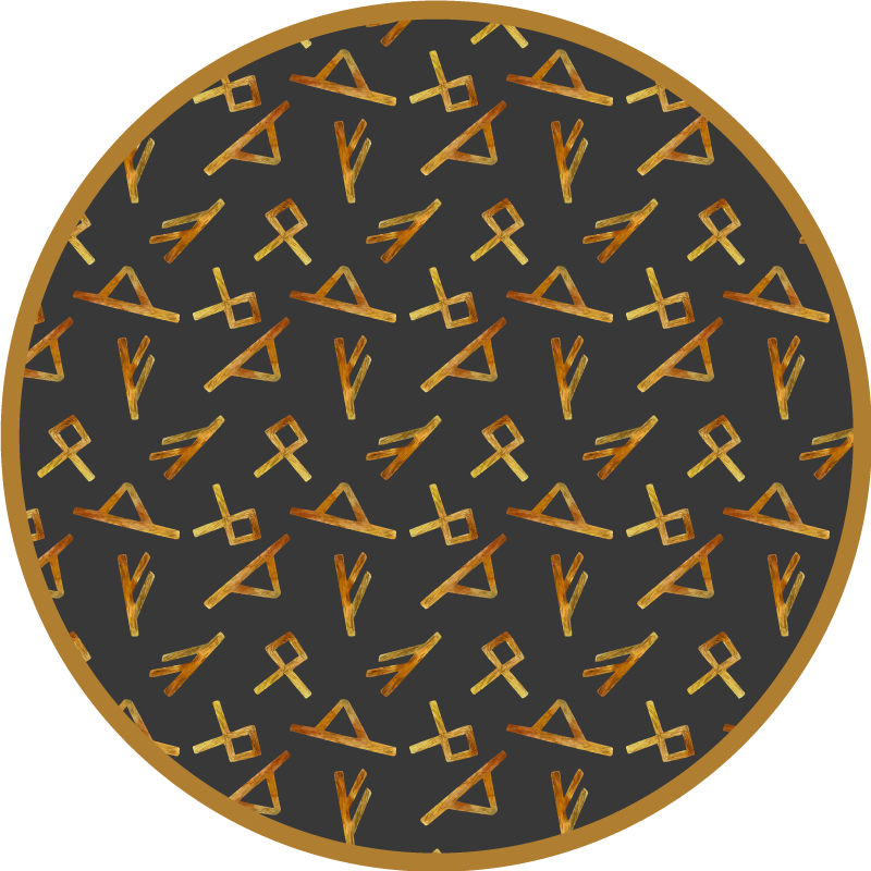 Tapis vinyle géométrique formes abstraites dorées - TenStickers