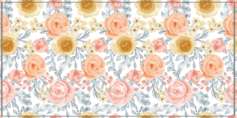 Tapis vinyle entrée emblème de la fleur - TenStickers