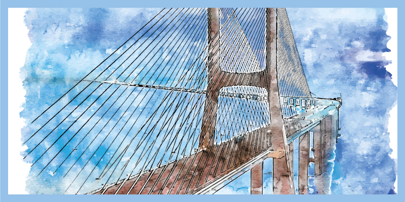 Tapis vinyle salon illustration de pont - TenStickers