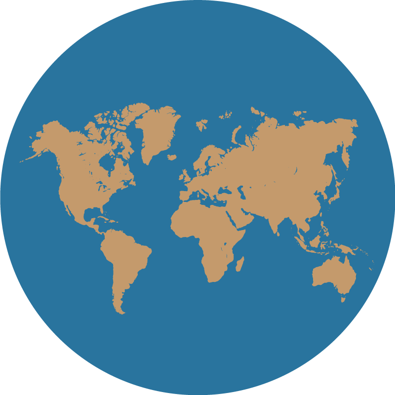 Tapis vinyle carte du monde Belle terre avec des océans bleus - TenStickers