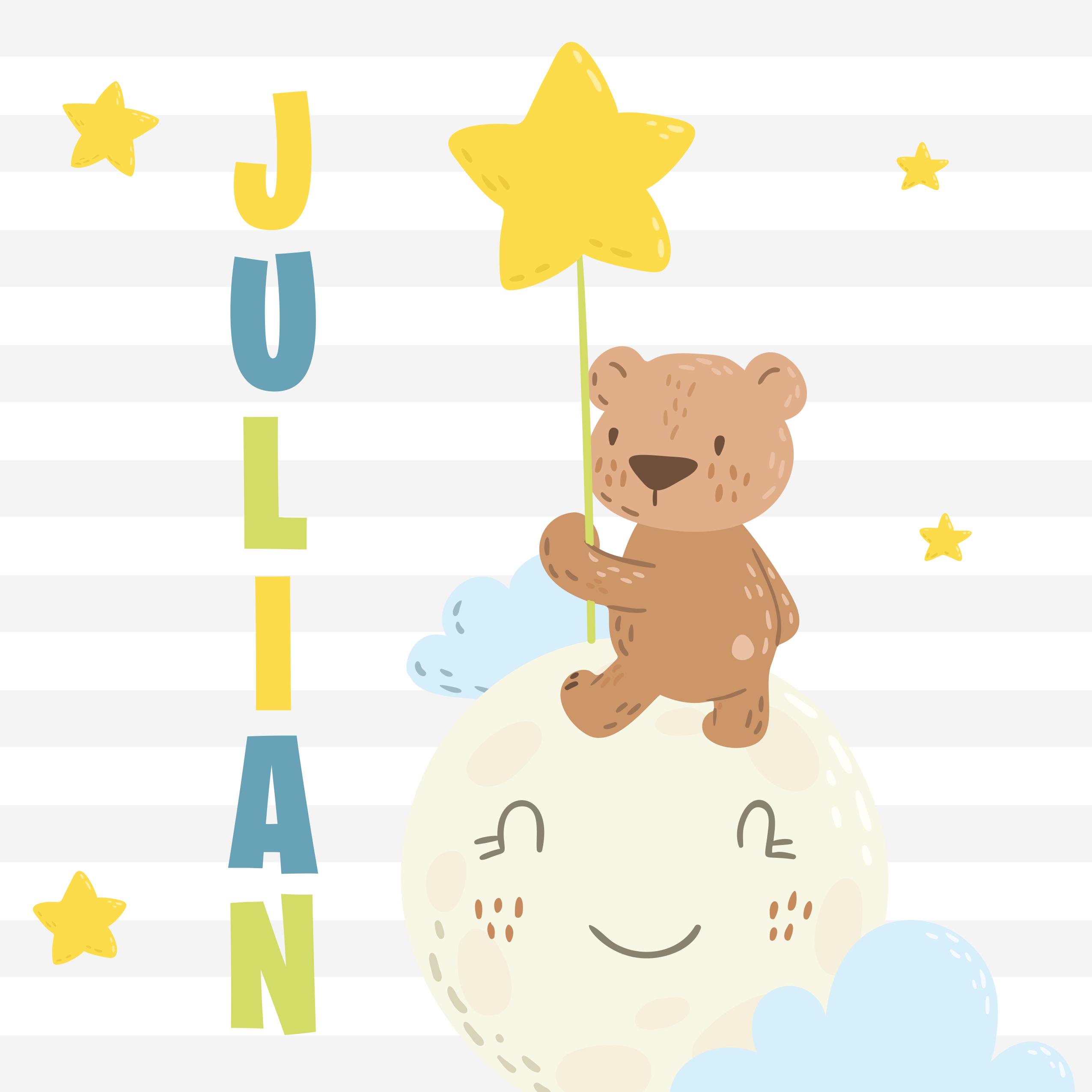 Tapis vinyle personnalisé ours avec étoile - TenStickers