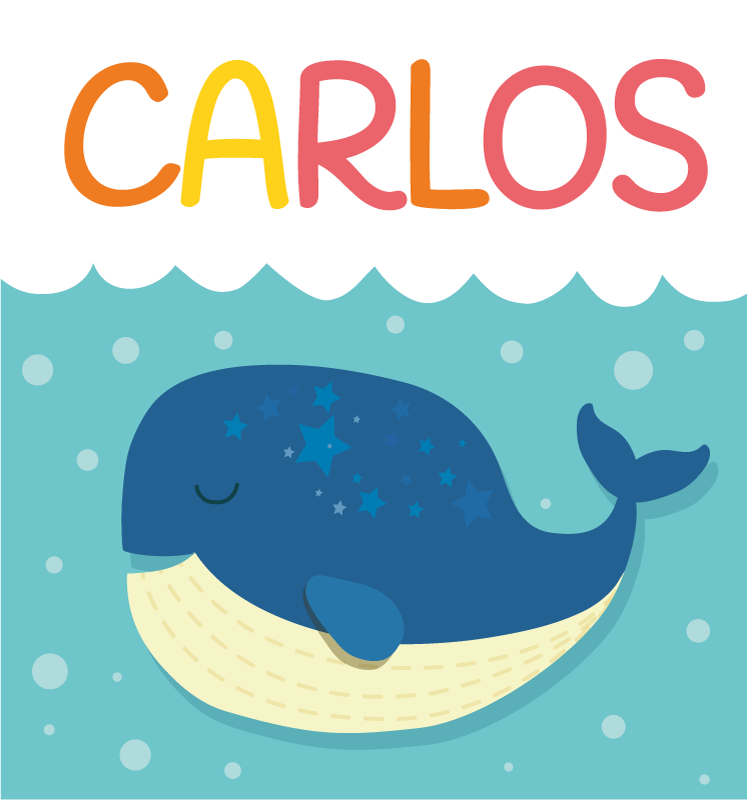 Tapis vinyle personnalisé scène de baleine fantaisiste - TenStickers