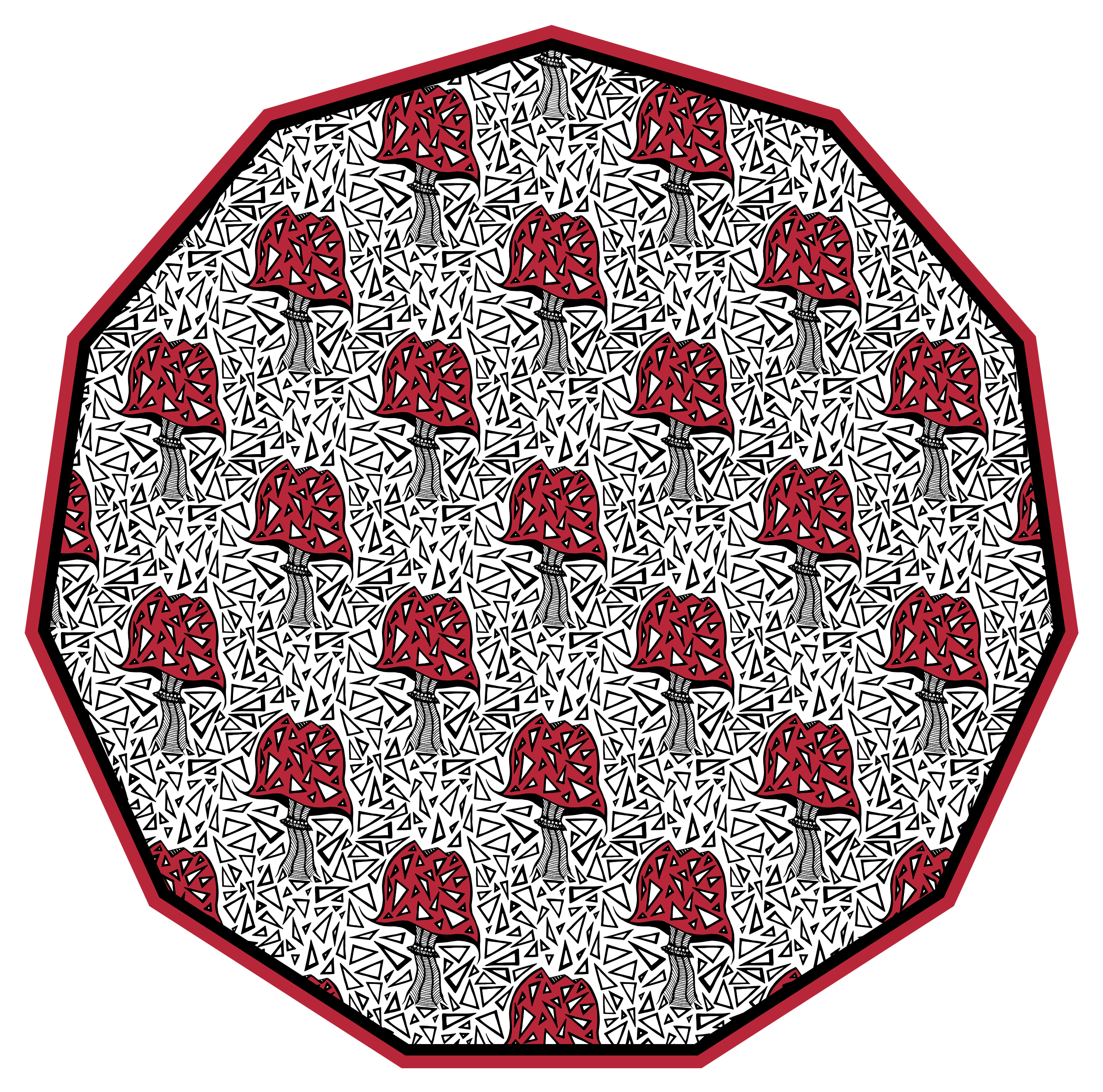 Tapis vinyle nature motif de champignon artistique - TenStickers