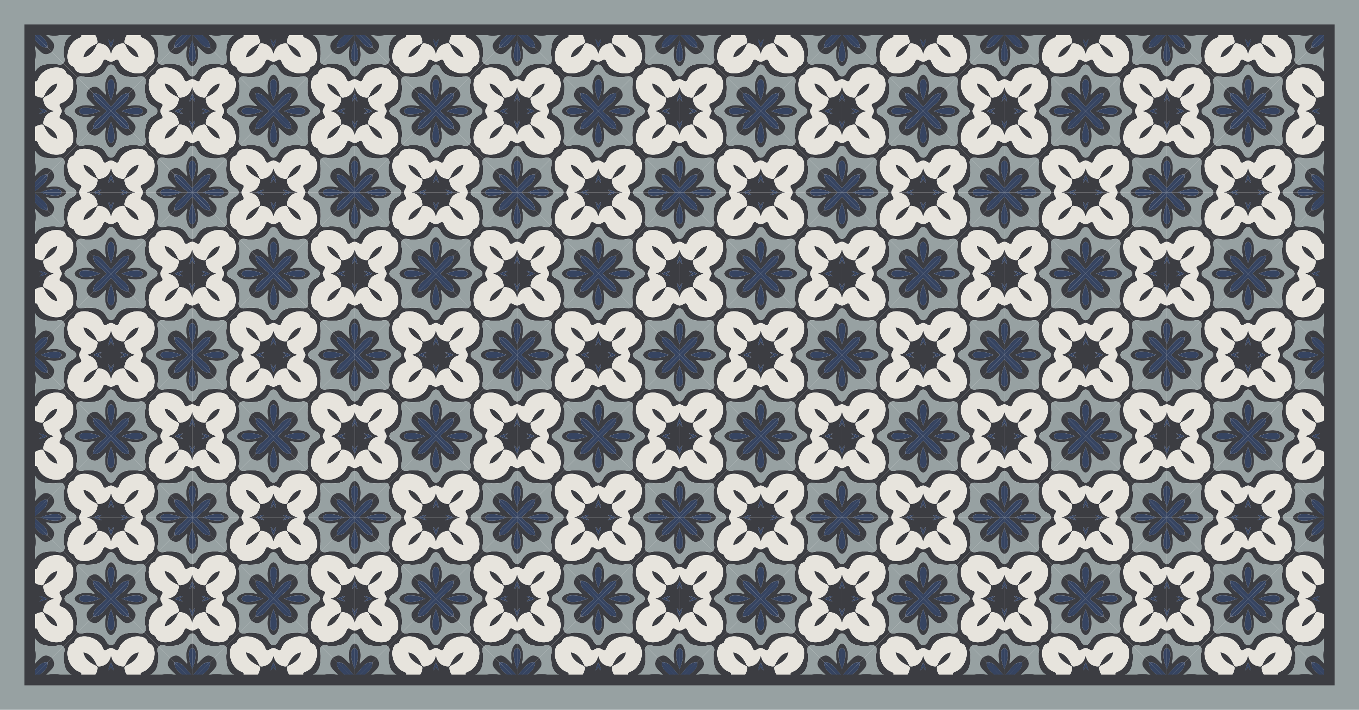 Tapis mosaique vinyle arrangement classique gris - TenStickers