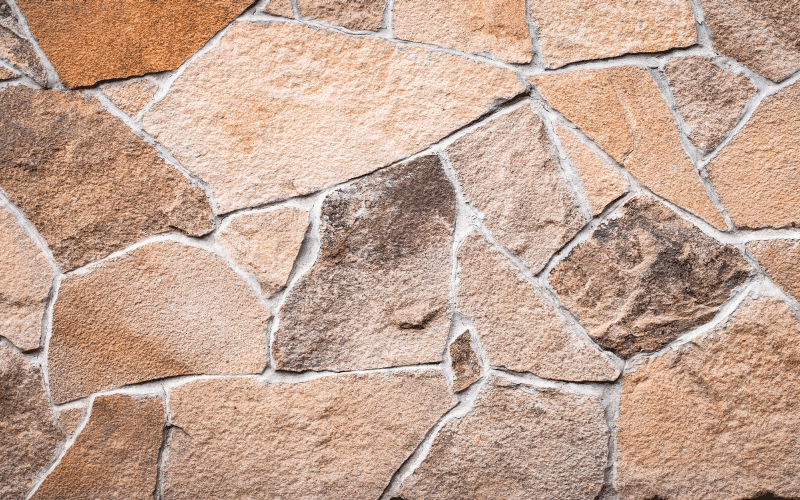 Tapis vinyle motif Briques de pierre irrégulières brun clair - TenStickers