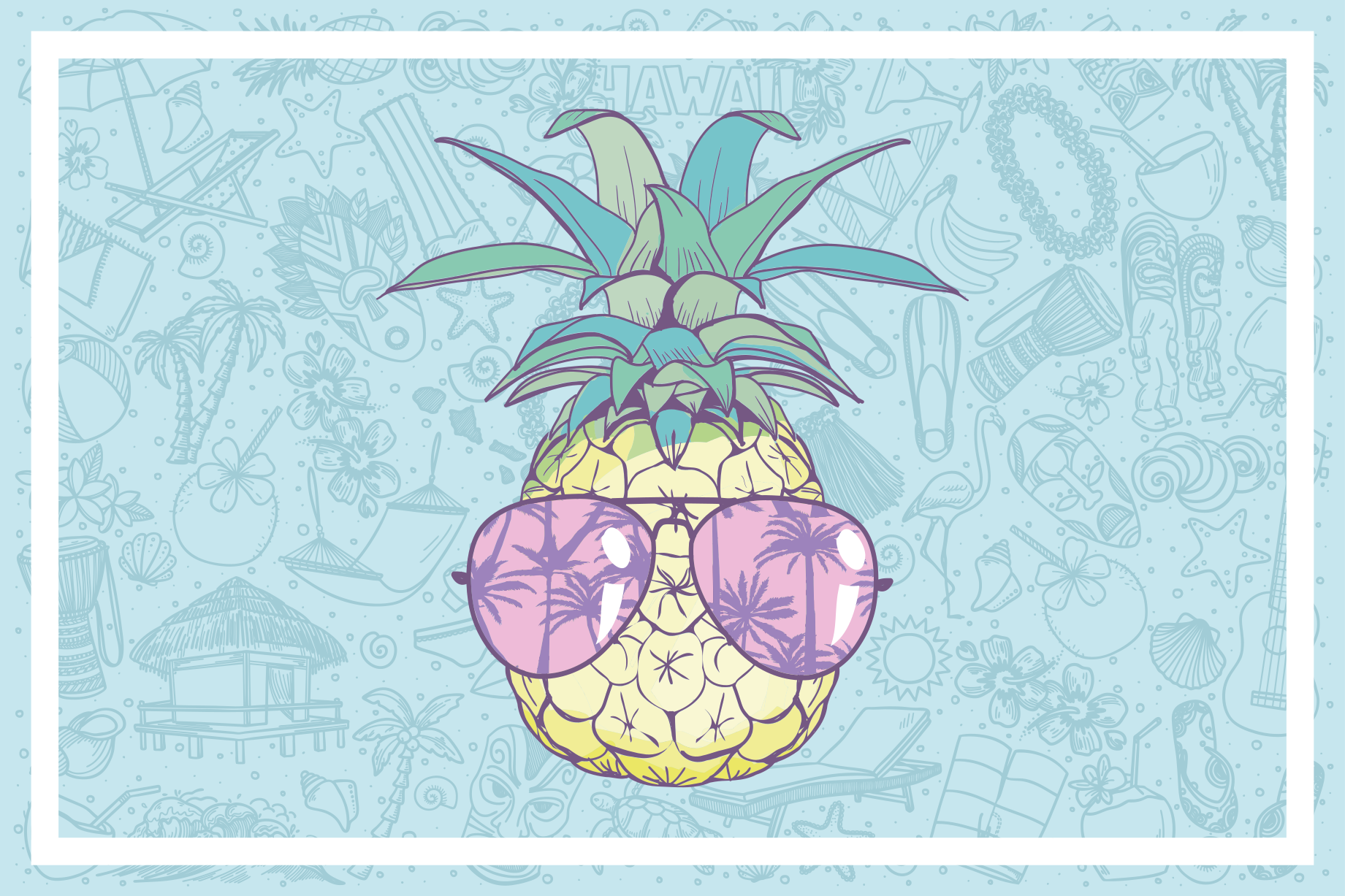 Tapis vinyle cuisine nuances d'ananas cool - TenStickers