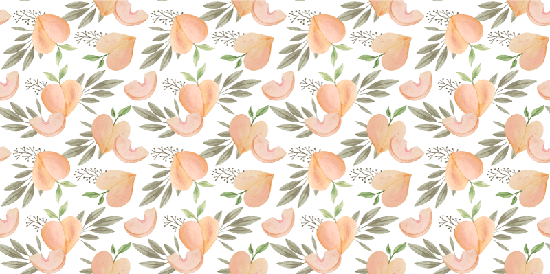 Tapis vinyle cuisine composition florale de pêche - TenStickers