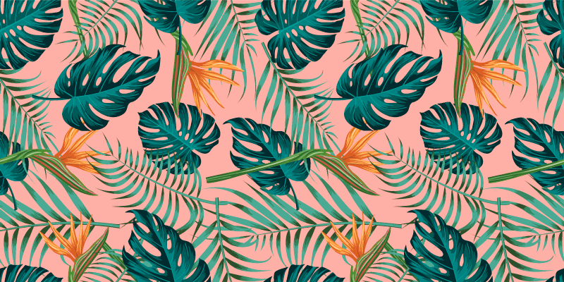 Tapis vinyle nature feuillage tropical décoratif - TenStickers