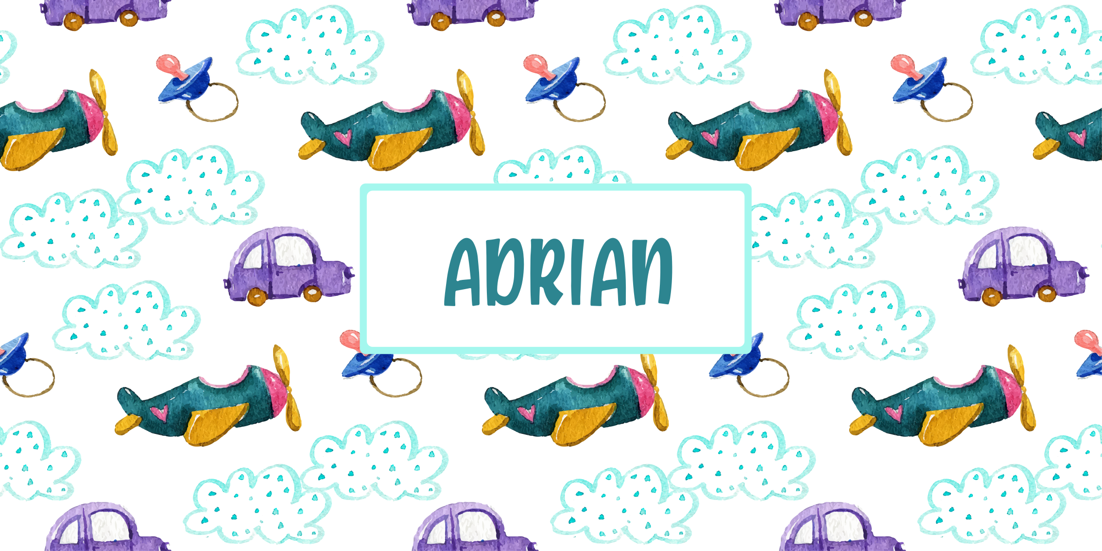 Tapis vinyle personnalisé thème d'avion fantaisiste - TenStickers