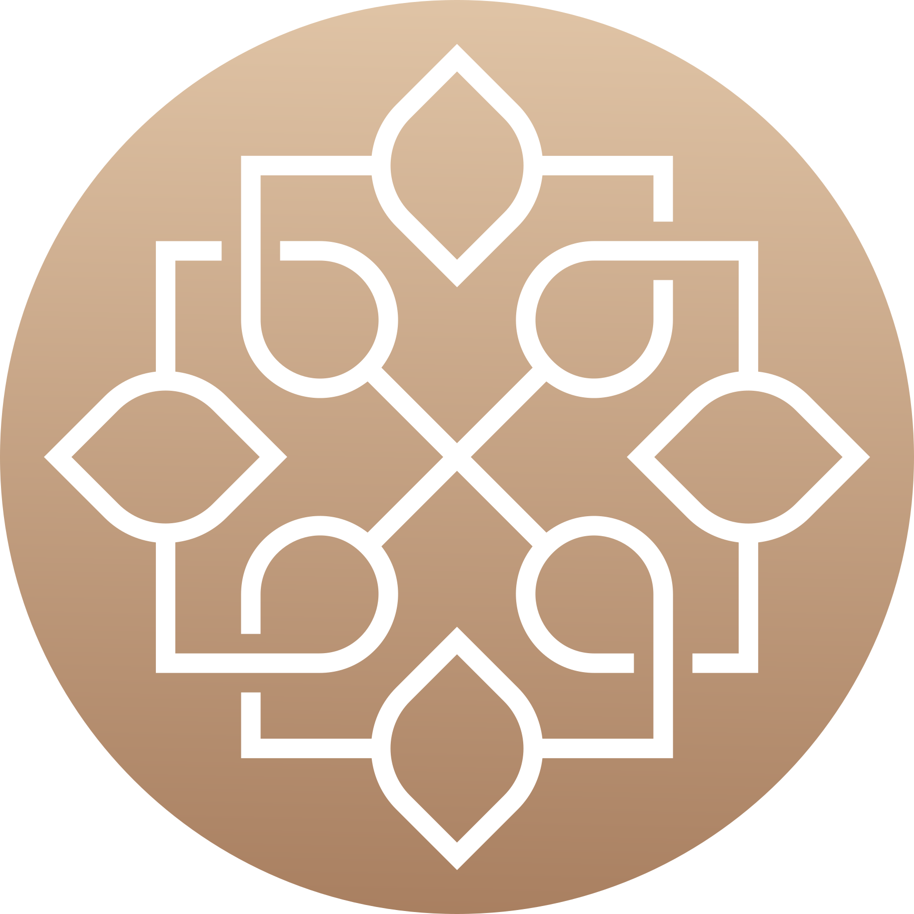 Tapis vinyle mandala motif marron et blanc - TenStickers