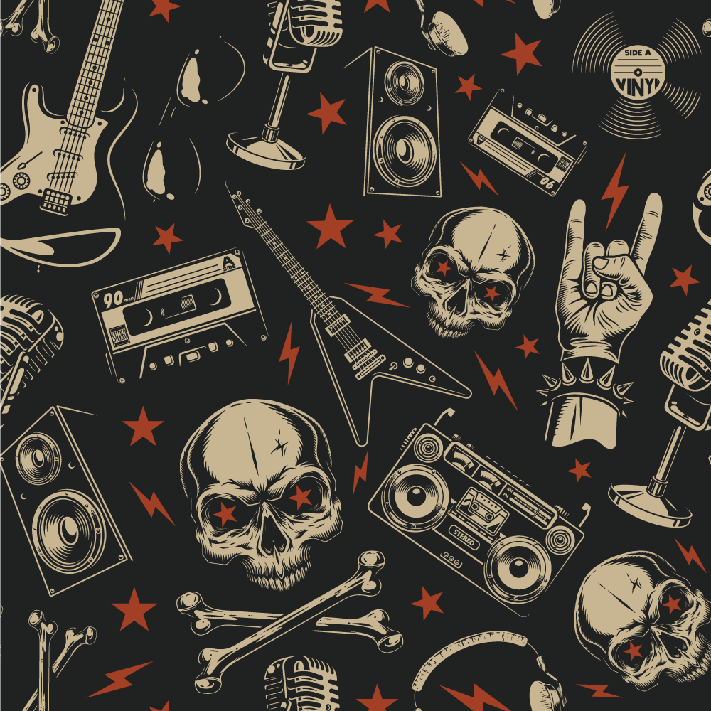 Tapis vinyle ado thème de la musique rock - TenStickers