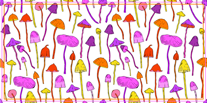 Tapis vinyle nature illustrations colorées de champignons - TenStickers
