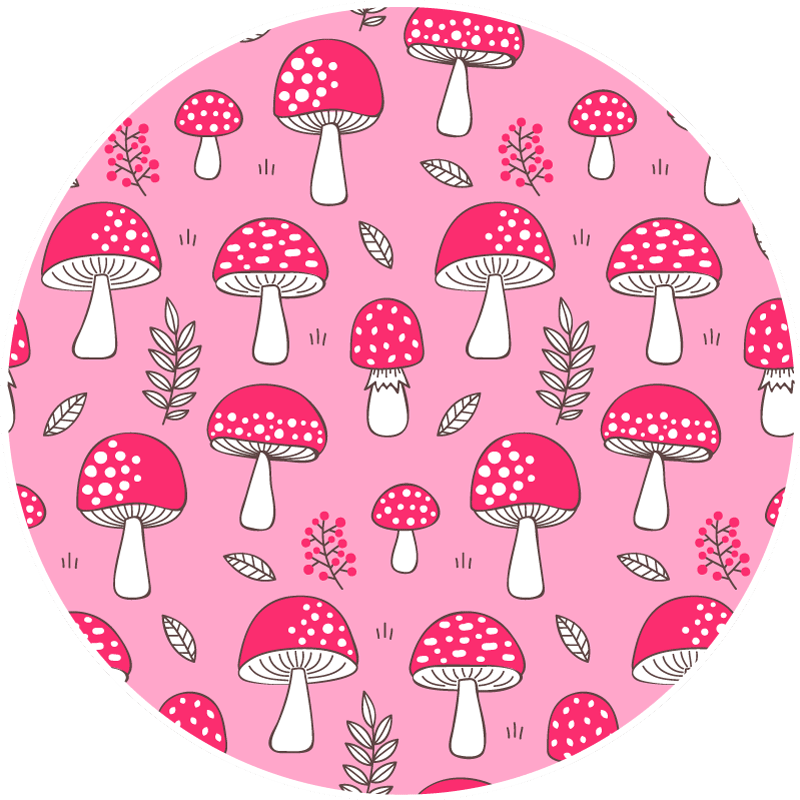 Tapis vinyle salon vinylee cercle et champignon - TenStickers