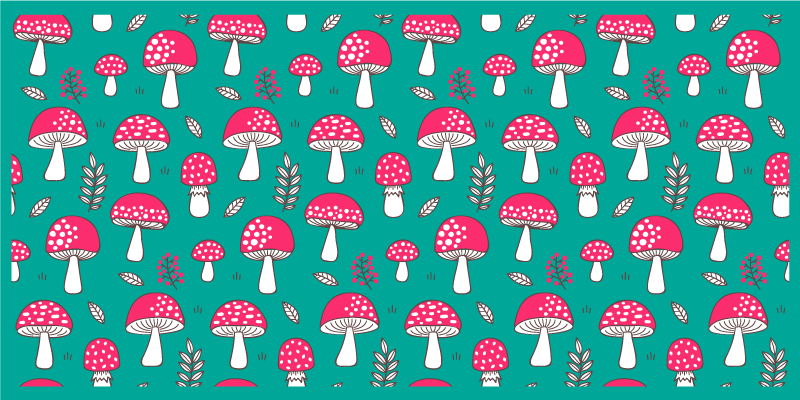 Tapis vinyle nature motif champignon vibrant - TenStickers