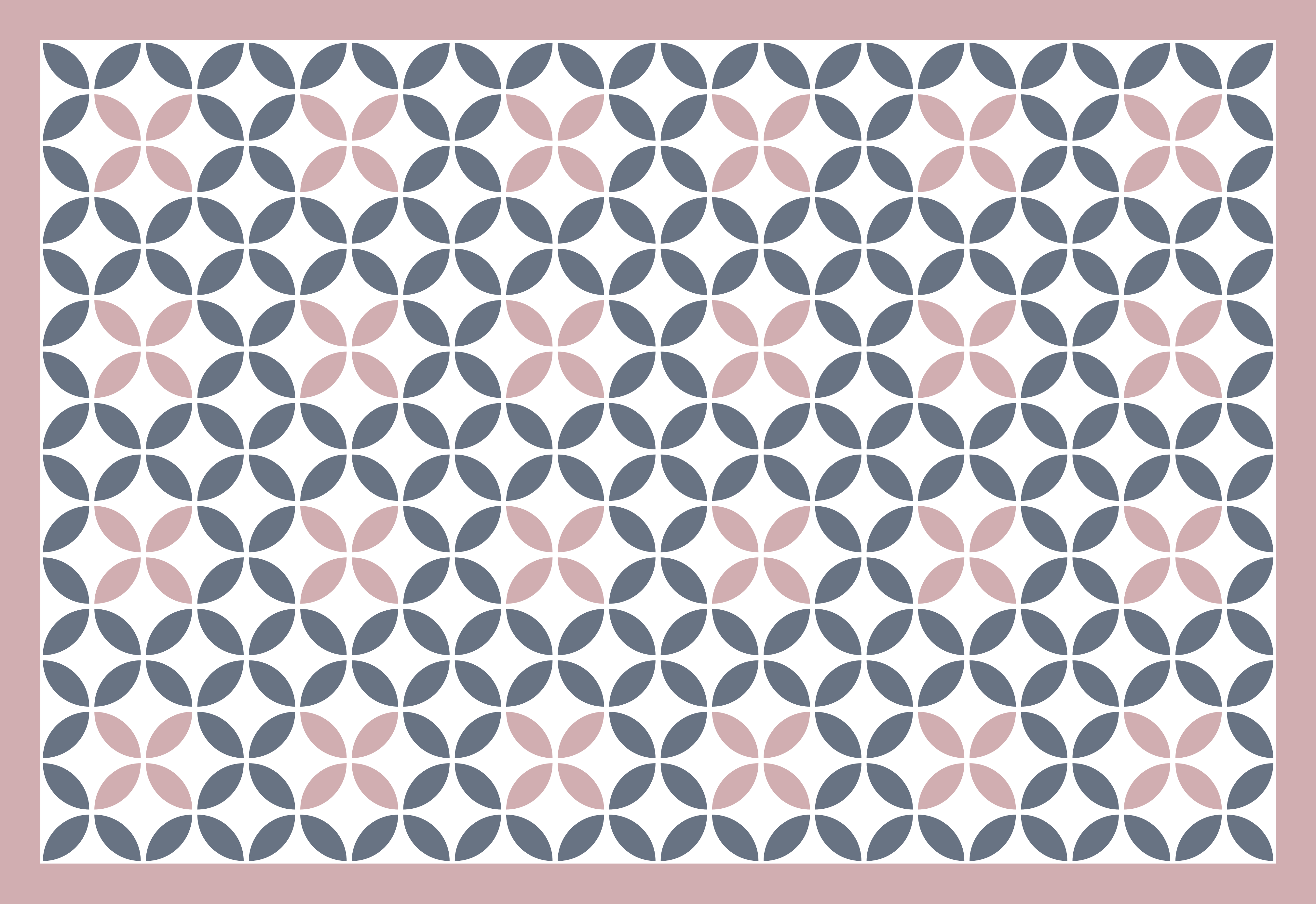 Tapis mosaique vinyle design rond beige et gris - TenStickers