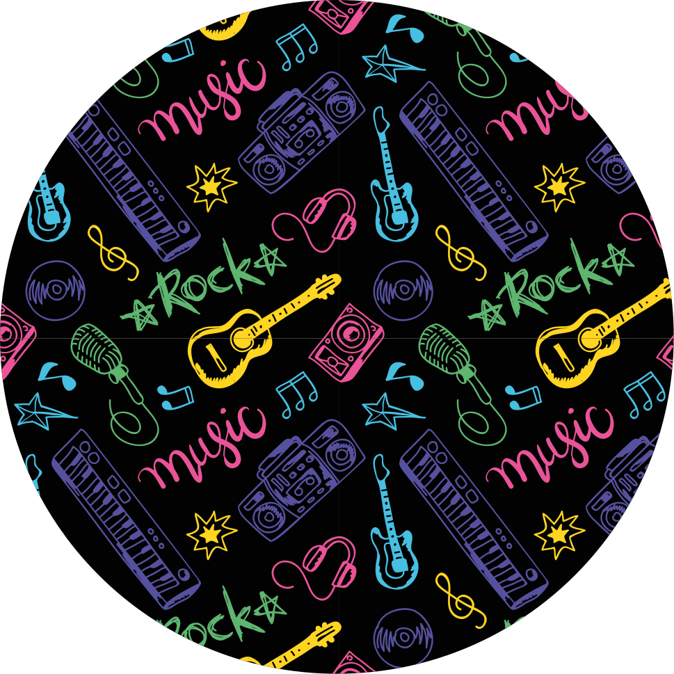 Tapis vinyle ado modèle d'icônes musicales - TenStickers
