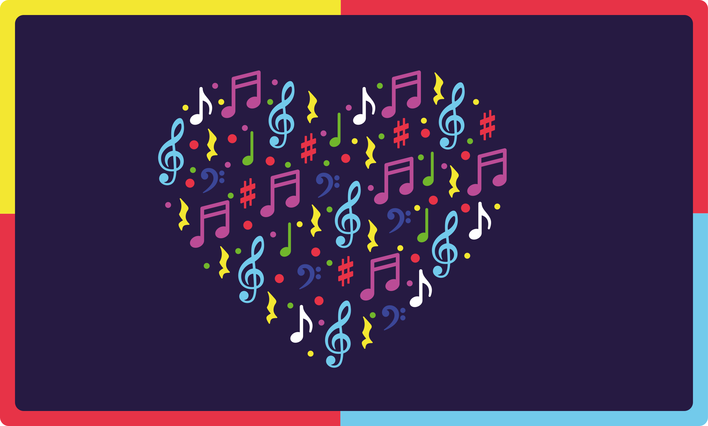 Tapis vinyle autres tapis cœur musical coloré - TenStickers