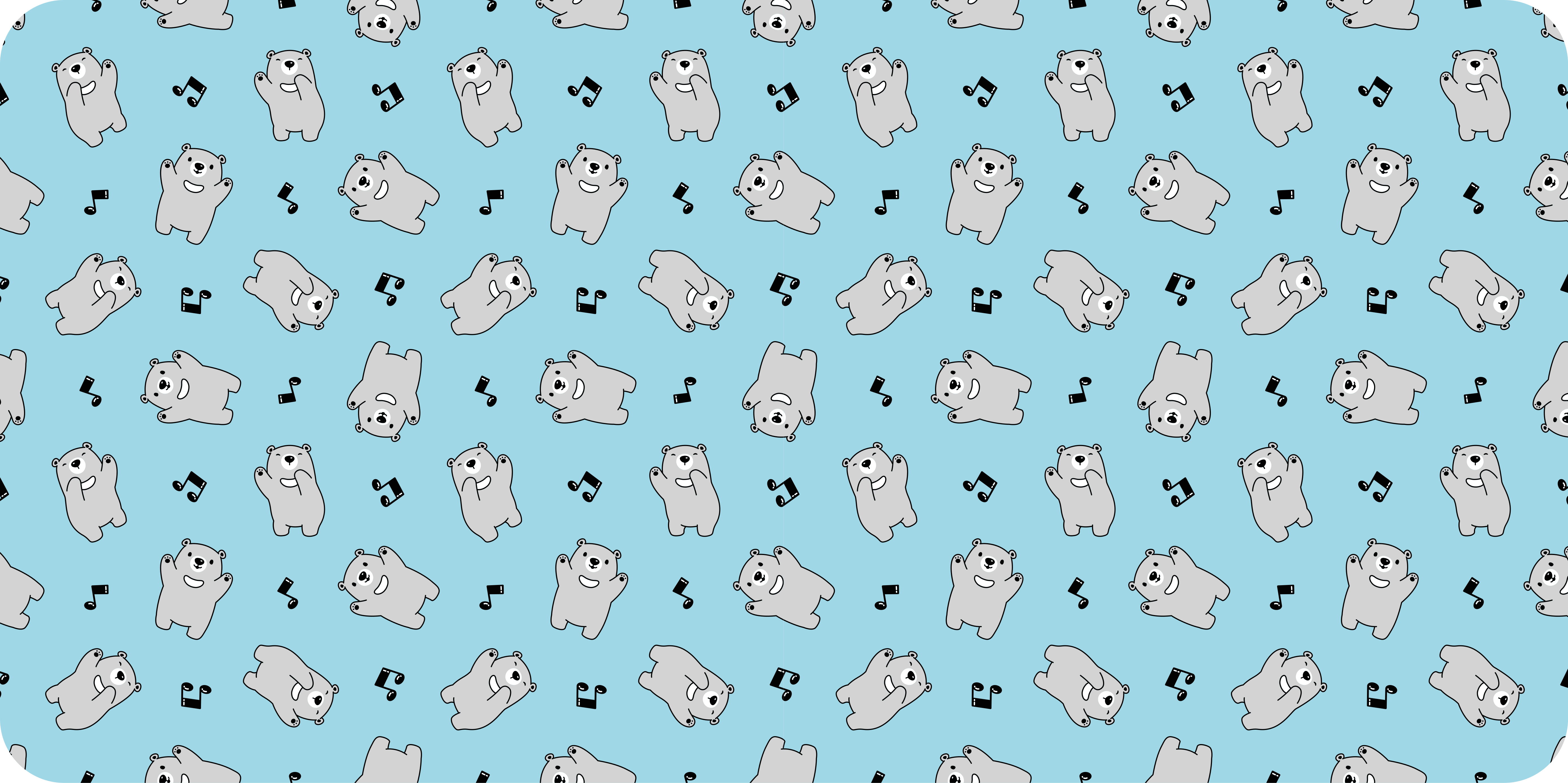 Tapis vinyle bébé personnages d'ours mignons - TenStickers