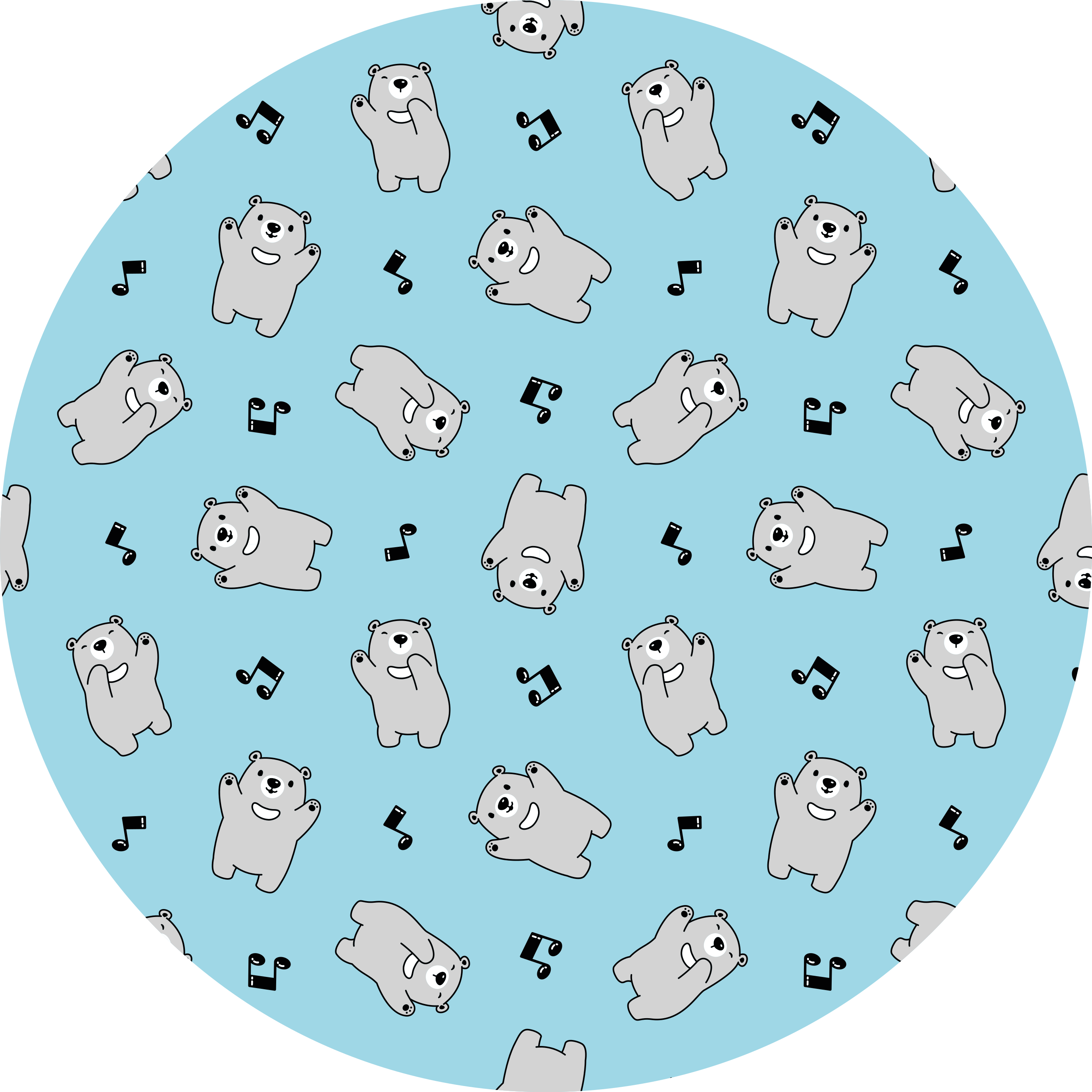 Tapis vinyle bébé personnages d'ours joyeux - TenStickers