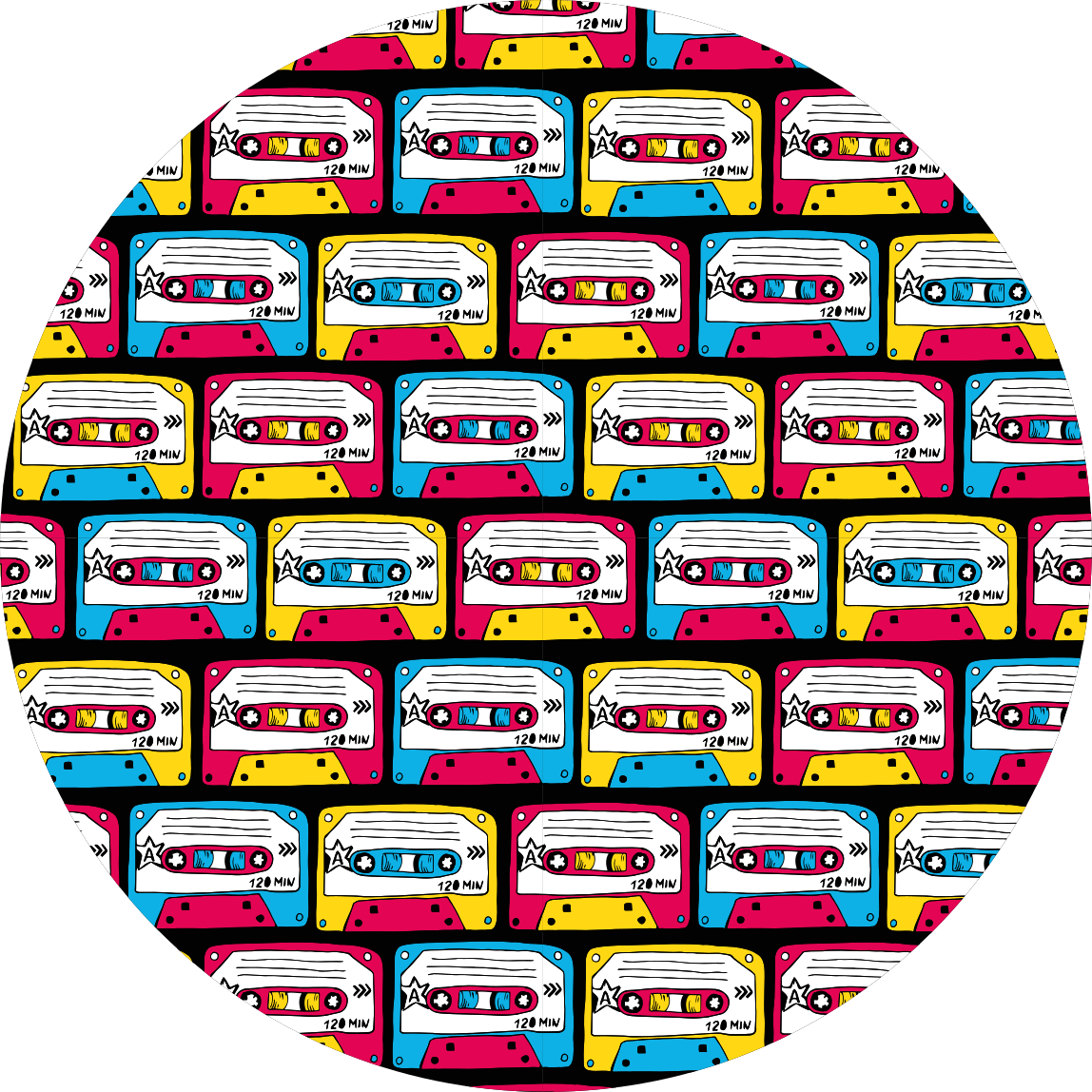 Tapis vinyle vintage cassettes colorées vivantes - TenStickers
