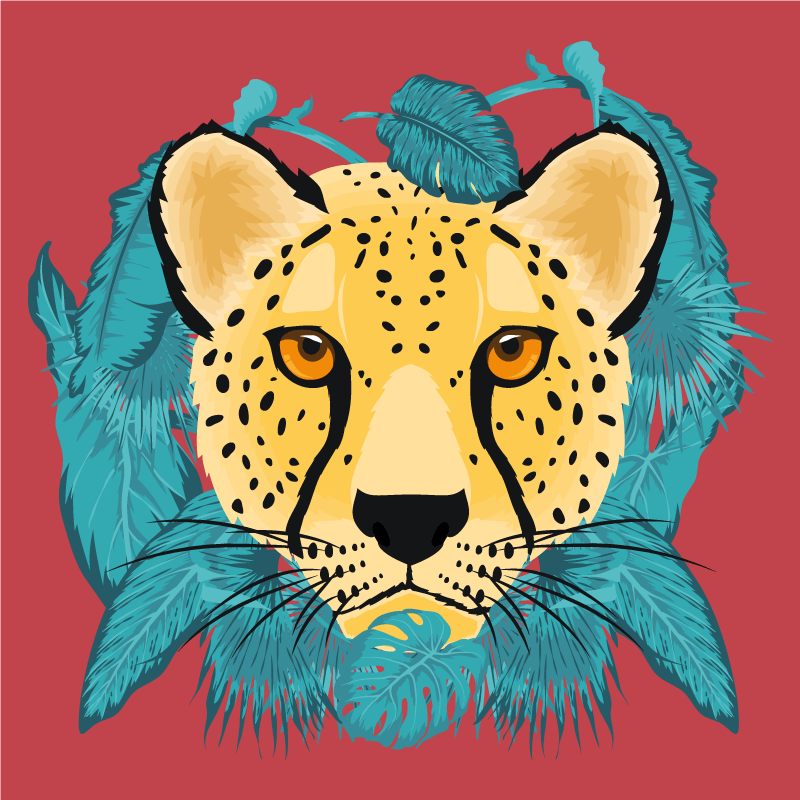 Tapis vinyle animal portrait de chat sauvage - TenStickers