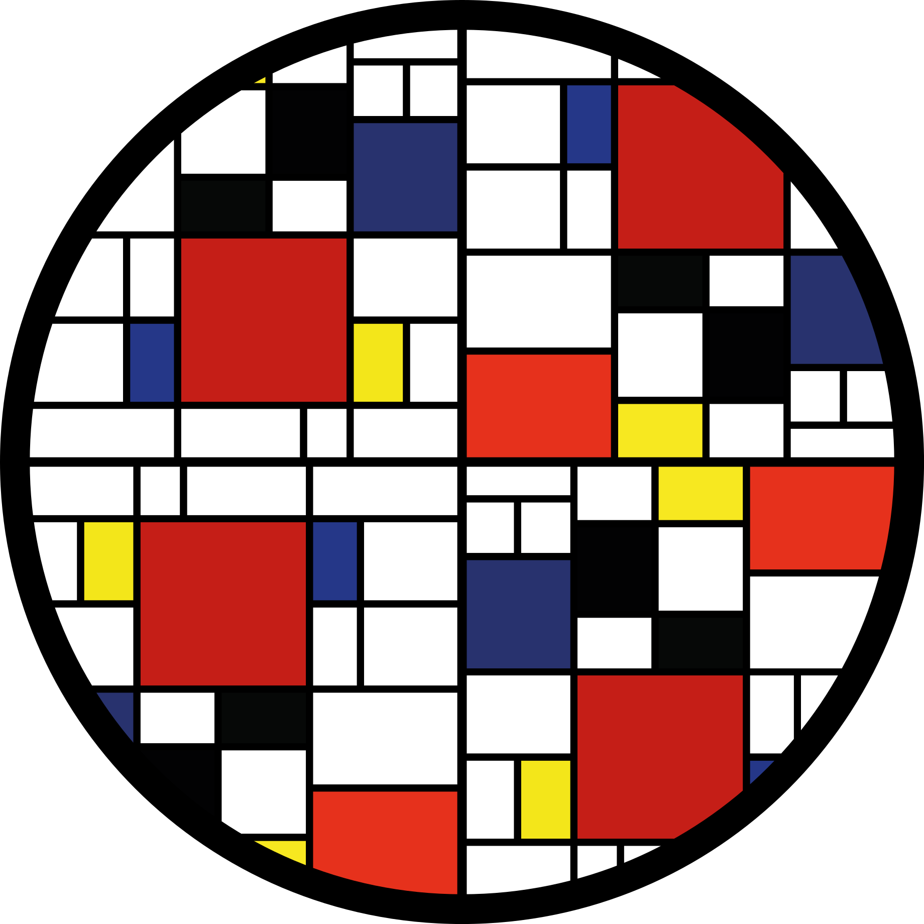 Tapis vinyle rond Blocs de couleurs abstraits - TenStickers