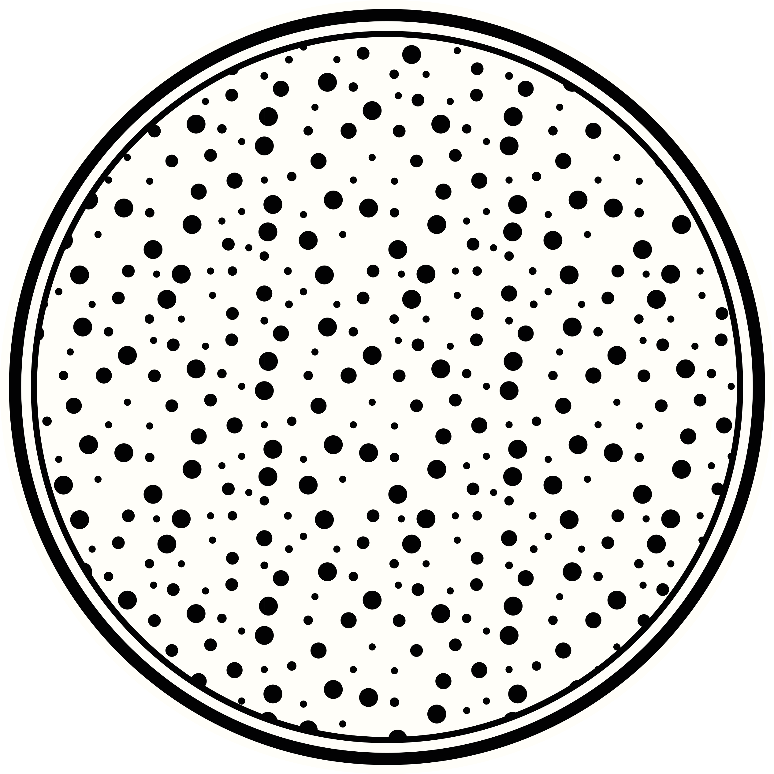 Tapis vinyle rond Pois noirs sur fond blanc - TenStickers