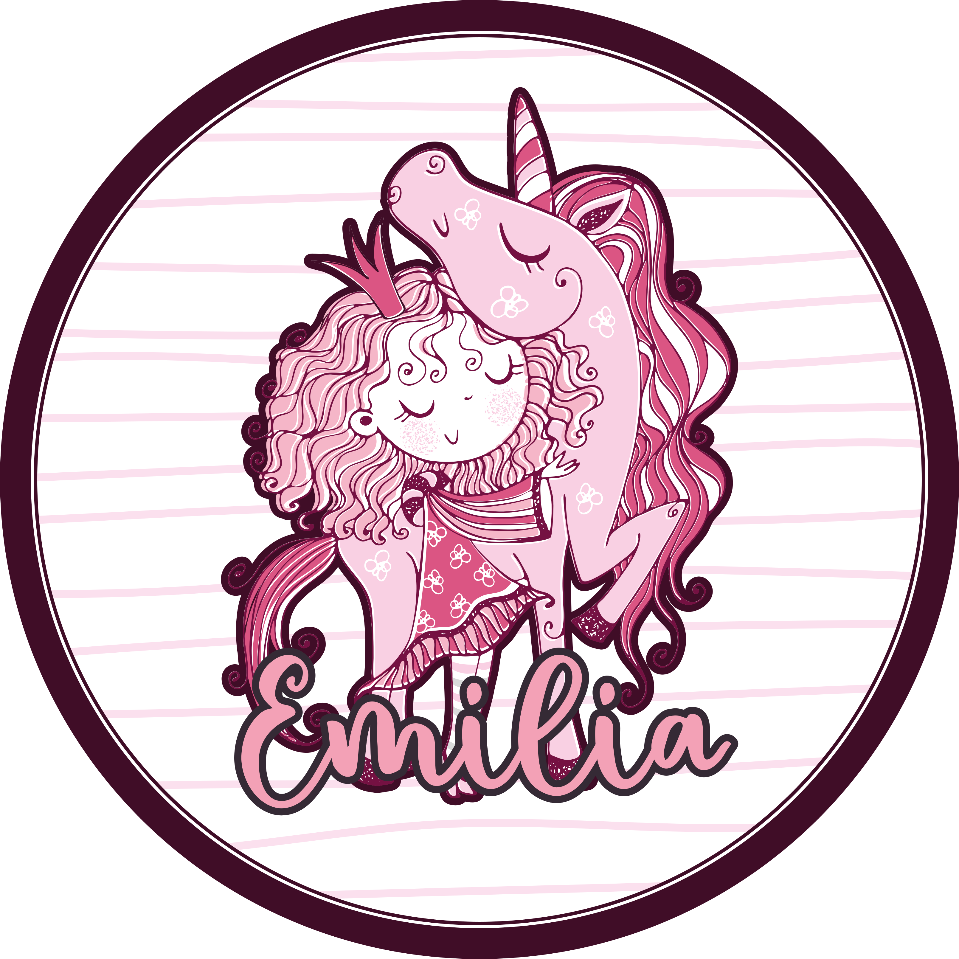 Tapis vinyle personnalisé joli duo de licornes - TenStickers