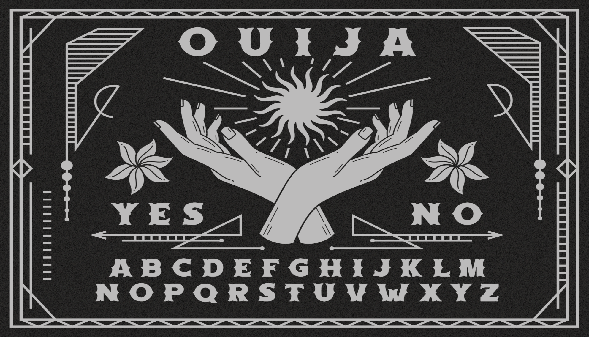 Tapis vinyle retro Planche ouija noir et blanc - TenStickers